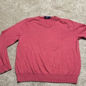 J Crew Cotton Cashmere V Neck Sweater Large